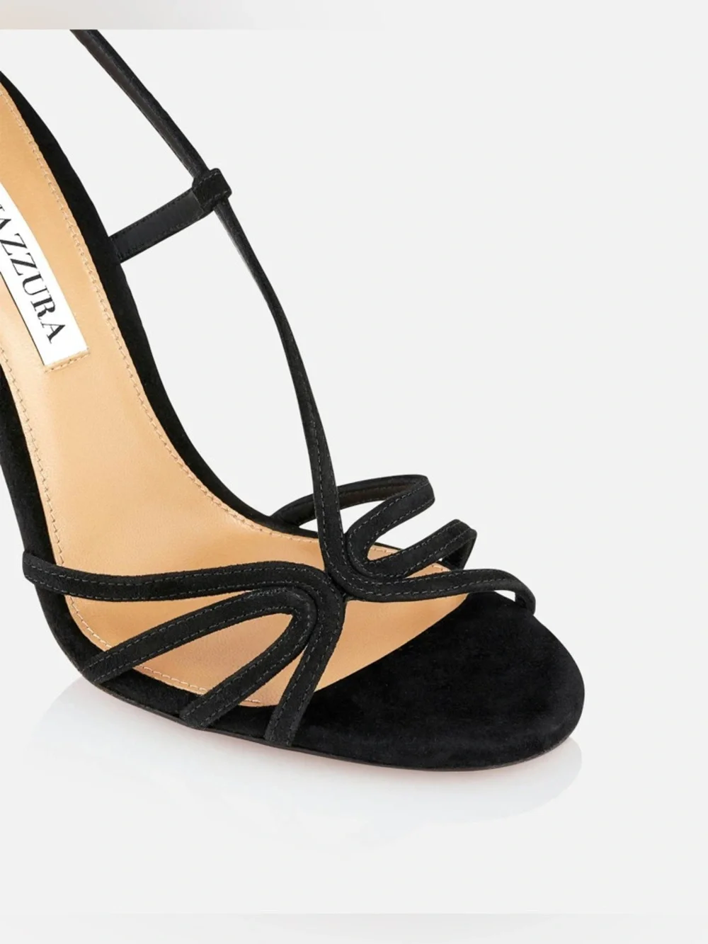 Aquazzura Talk To Me 105 Black Suede Stiletto Sandal - great condition, size 39 - Picture 9 of 13